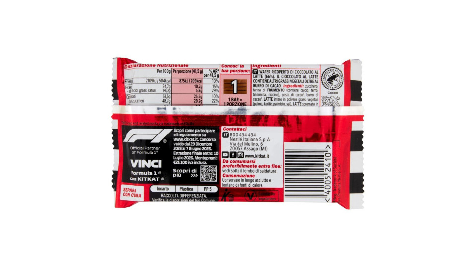 NESTLÉ KITKAT WHITE Wafer ricoperto di cioccolato bianco