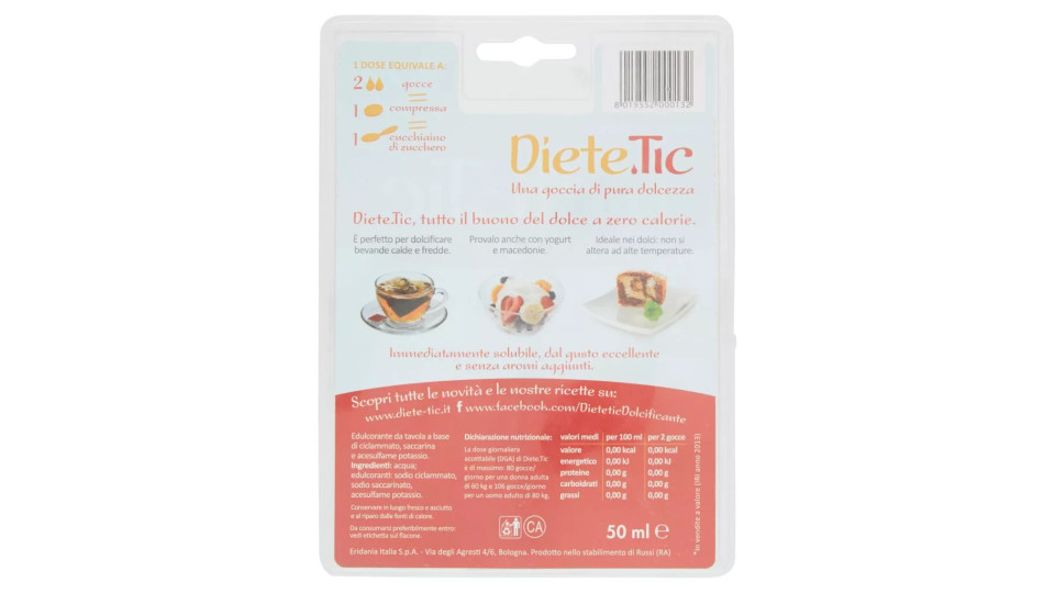 Diete.Tic - Dolcificante Liquido, zero calorie - 