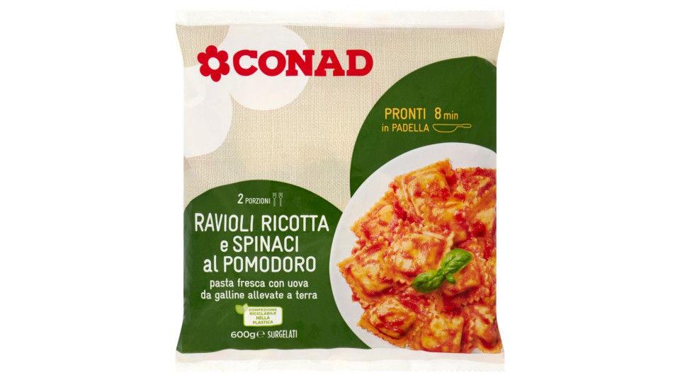 Ravioli Di Ricotta E Spinaci Con Pomodoro E Basilico Surgelati