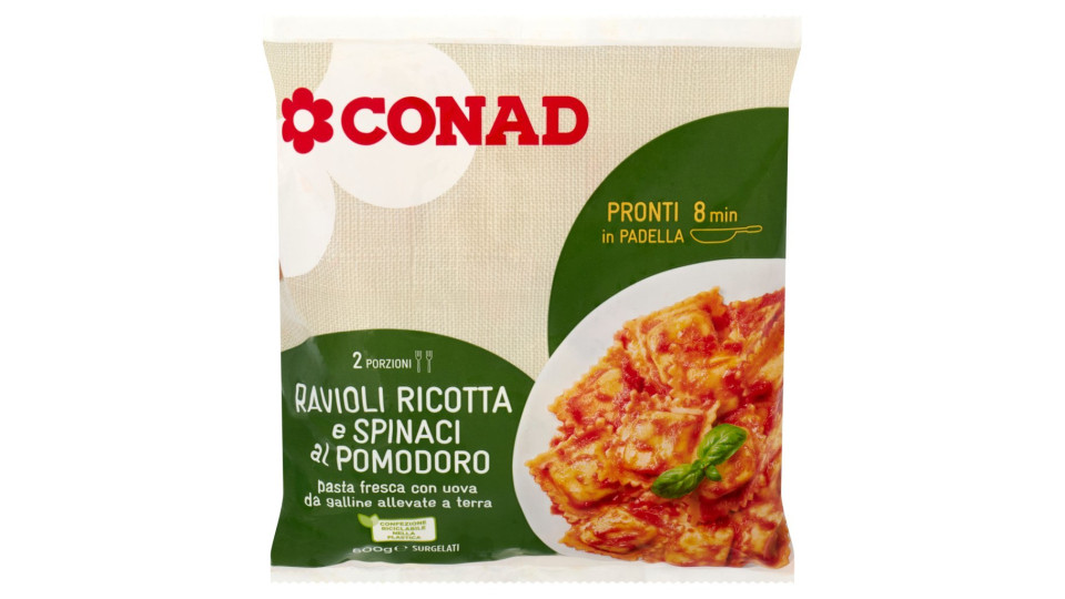 Ravioli Di Ricotta E Spinaci Con Pomodoro E Basilico Surgelati