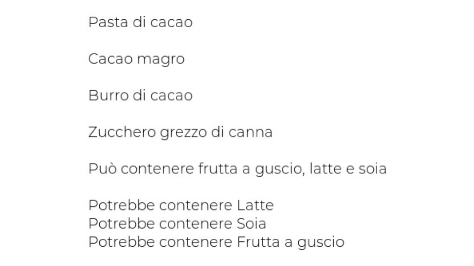 CIOCCOLATO FONDENTE 99%