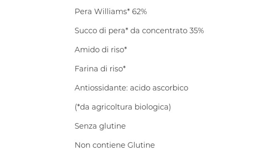 Baby Pera Omogeneizzato Biologico