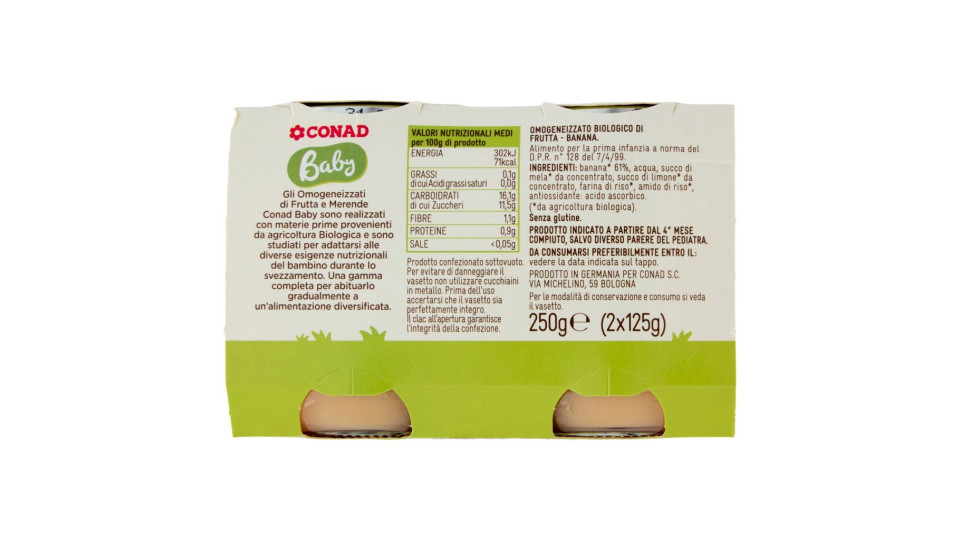 Banana Omogeneizzato Biologico