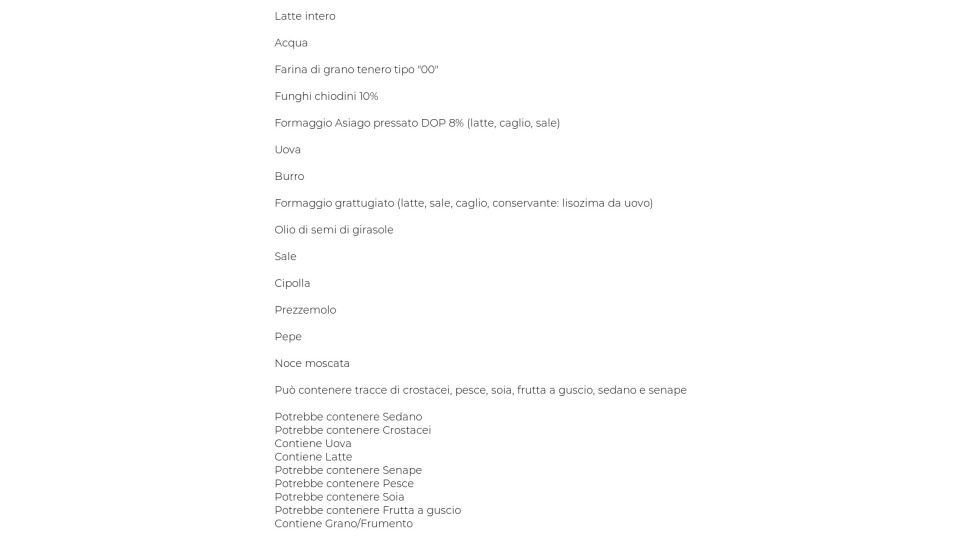 Crespelle con Chiodini Ed Asiago Dop