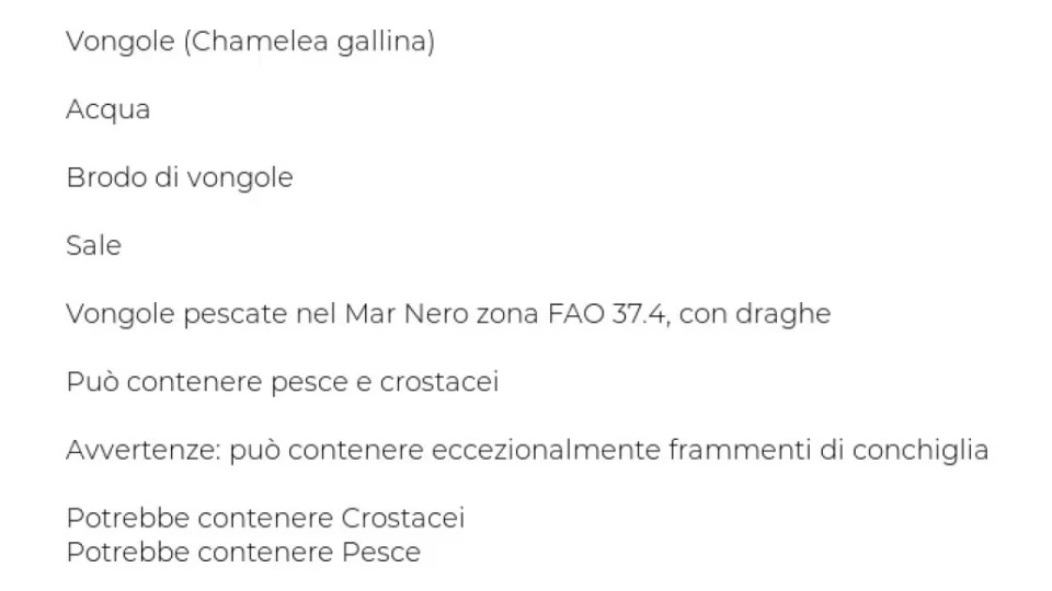 Vongole Cotte e Sgusciate Surgelate
