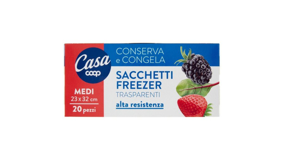 Sacchetti Freezer Trasparenti Medi 23 x 32 Cm 20 Pz