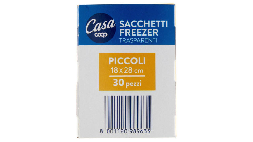 Sacchetti Freezer Trasparenti Piccoli 18 x 28 Cm 30 Pz