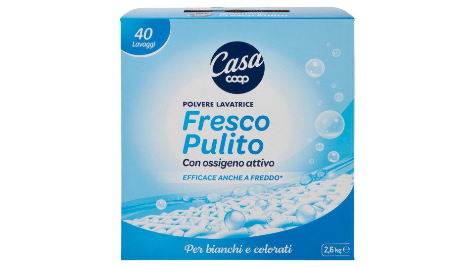 Polvere Lavatrice Fresco Pulito per Bianchi e Colorati 2,6 Kg