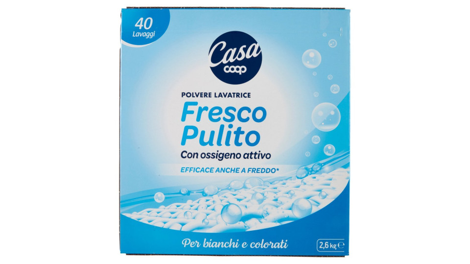 Polvere Lavatrice Fresco Pulito per Bianchi e Colorati 2,6 Kg