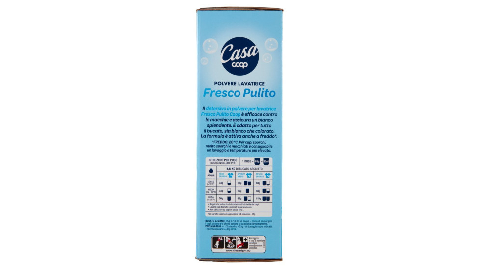 Polvere Lavatrice Fresco Pulito per Bianchi e Colorati 2,6 Kg