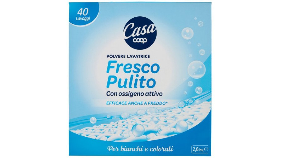 Polvere Lavatrice Fresco Pulito per Bianchi e Colorati 2,6 Kg