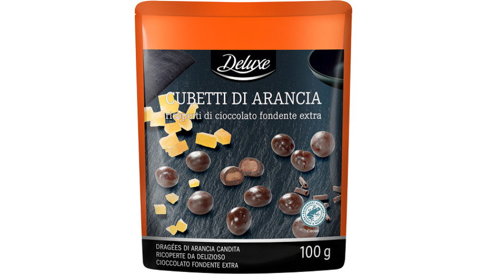 Cubetti di Arancia Ricoperti di Cioccolato Fondente