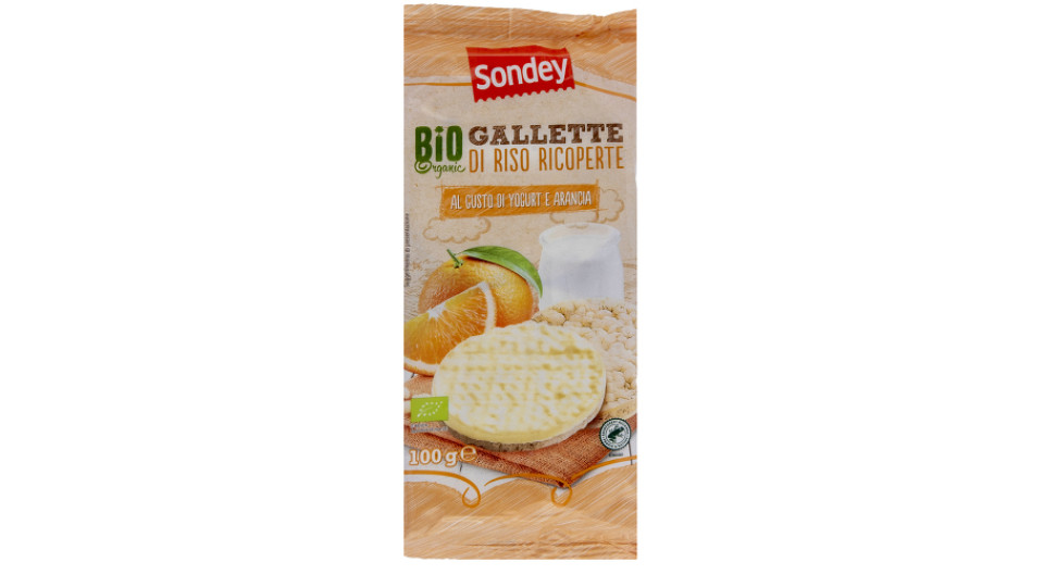 Gallette Bio di Riso Ricoperte Gusto Yogurt e Arancia
