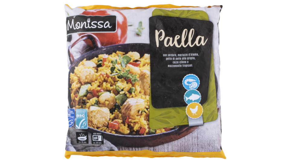 Paella con Verdure Merluzzo Pollo e Frutti di Mare