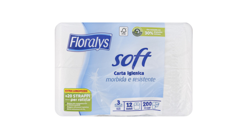 Carta Igienica Soft 3 Veli 200 Strappi