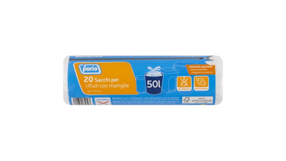 Sacchetti Pattumiera 50l 20pz