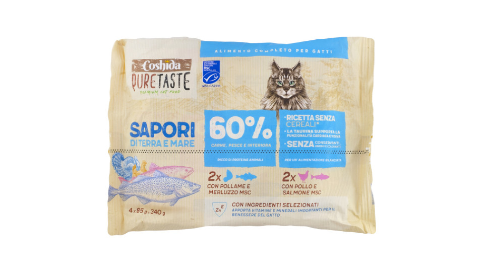 Patè per Gatto con Pollo e Salmone/pollame e Merluzzo, senza Cereali