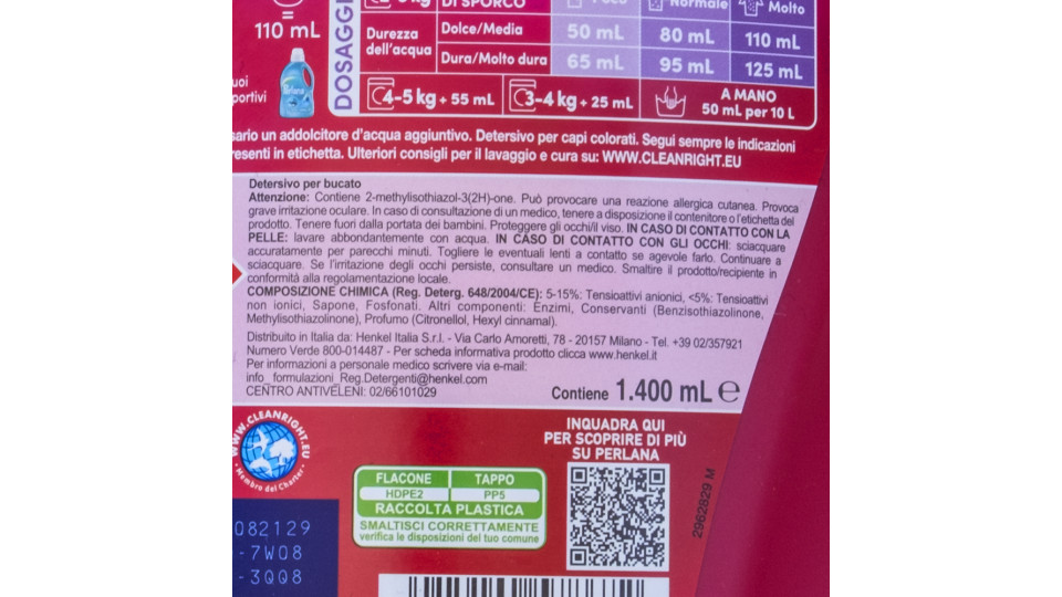 PERLANA Detersivo Colorati 28 lavaggi 1.400 mL