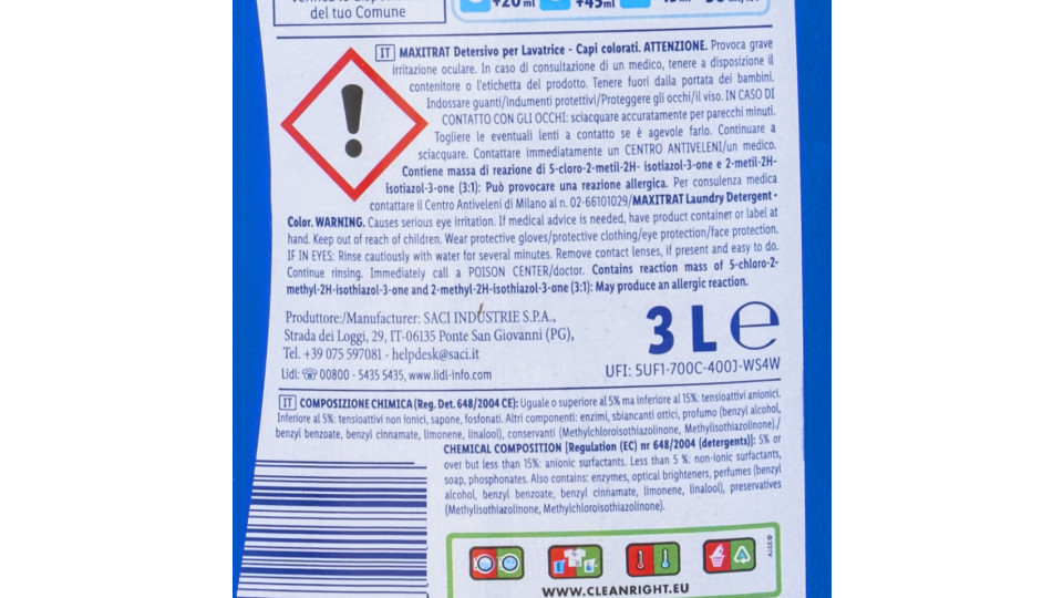 DETERSIVO LAVATRICE PER COLORATI
