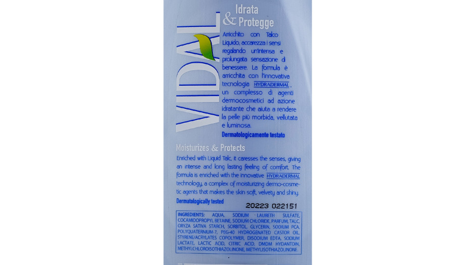 Vidal Sensitive Docciaschiuma Talco Liquido 250 ml