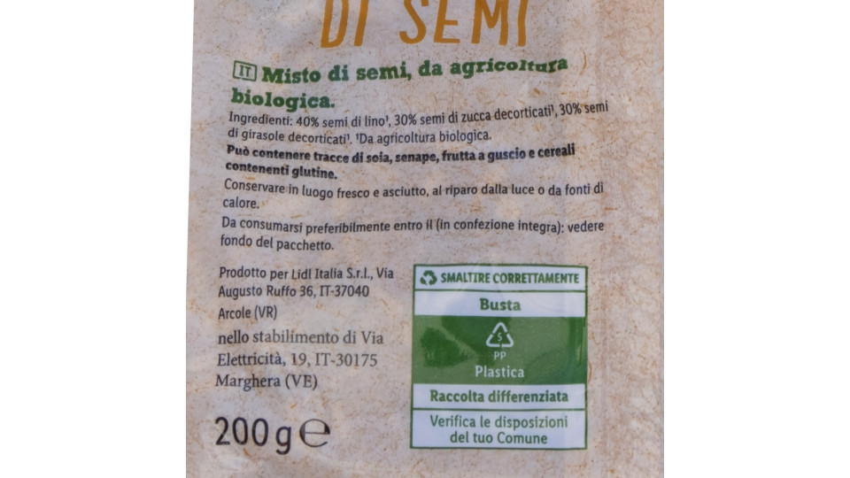 Mix di Semi di Lino, Semi di Zucca, Semi di Girasole