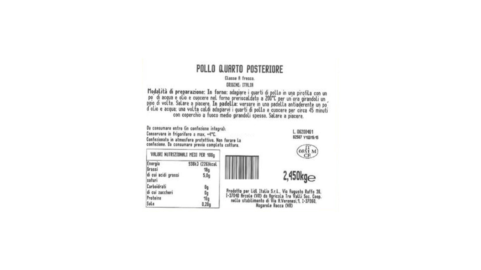 Pollo Quarto Posteriore