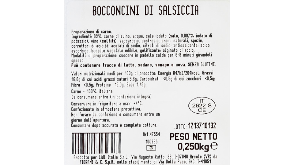 Bocconcini di Salsiccia di Suino