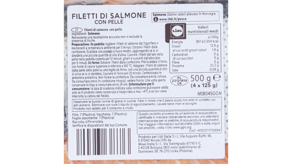 Filetto di Salmone con Pelle