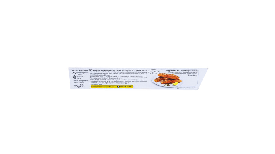 Salmone Norvegese Affumicato Aromatizzato al Pepe Nero
