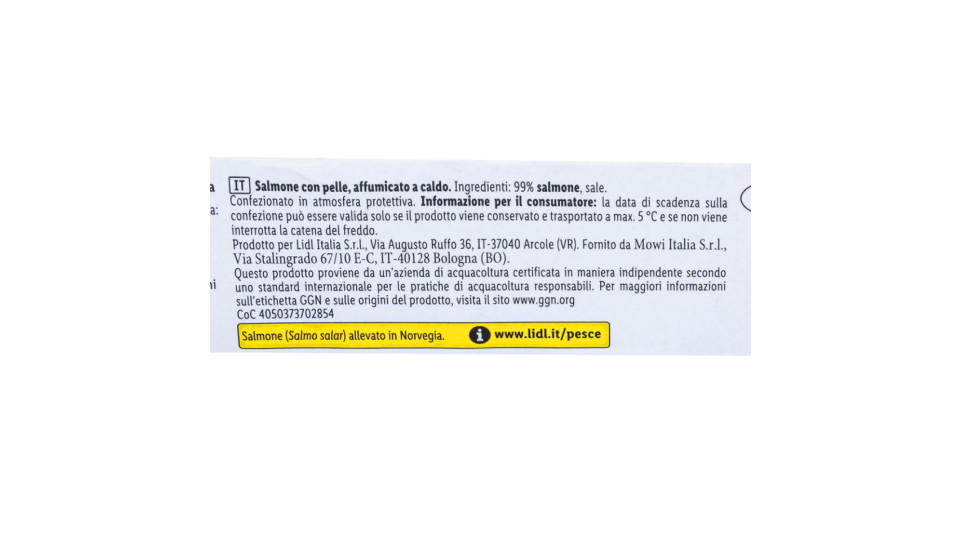 Salmone Norvegese Affumicato al Naturale