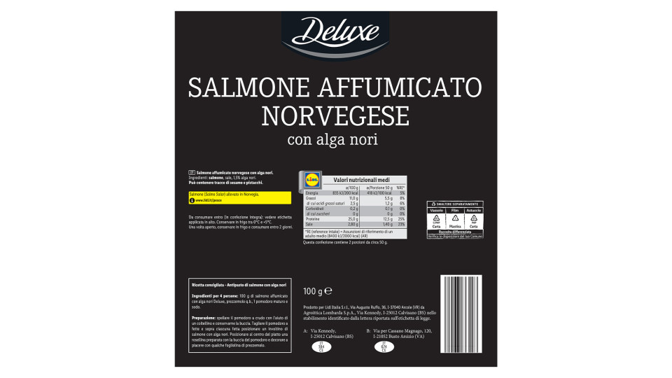 Salmone Affumicato Norvegese con Alga Nori