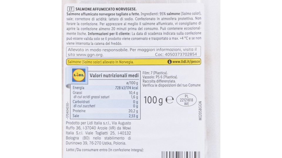 Salmone Norvegese Affumicato