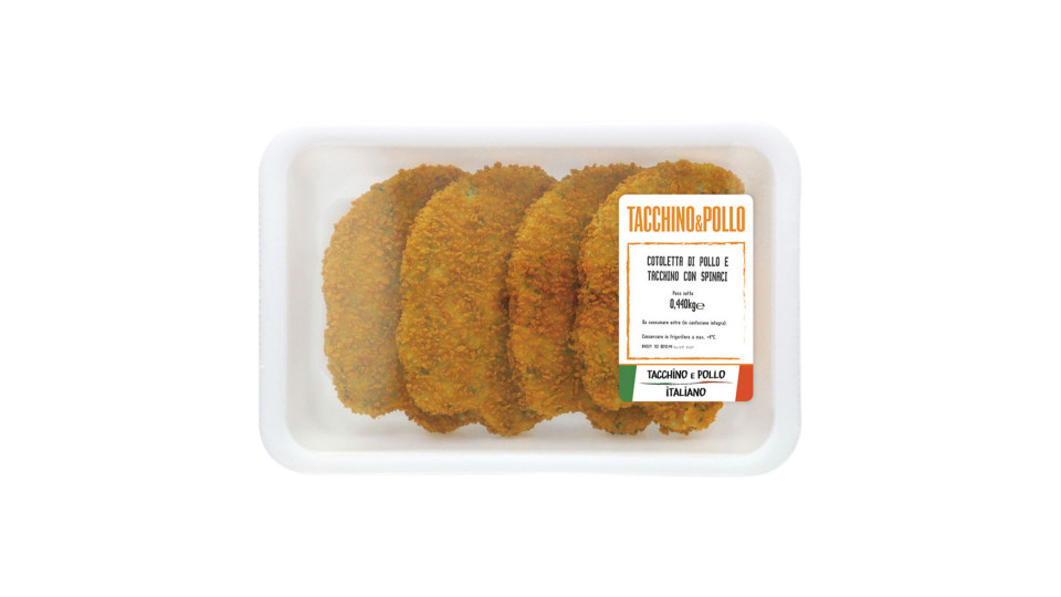 Cotoletta di Pollo e Tacchino con Spinaci