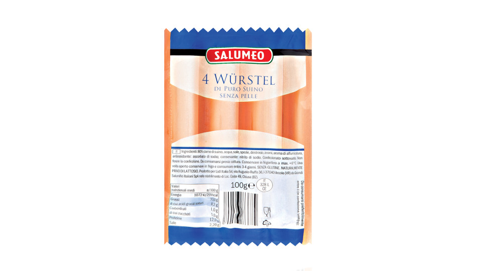 Würstel di Puro Suino 80% Carne di Suino