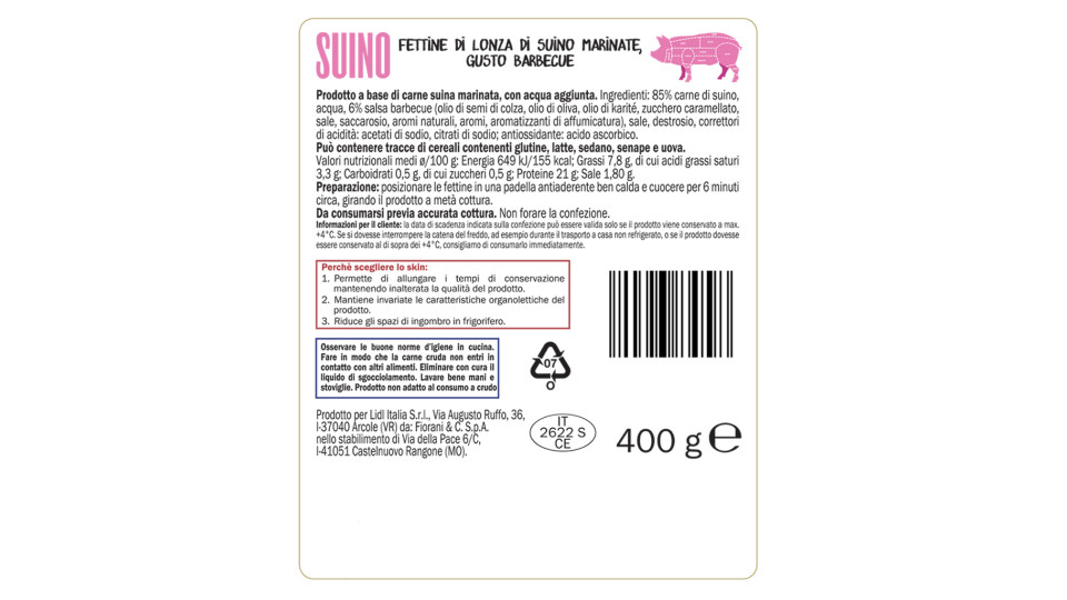 Fettine di Lonza Marinate Gusto Bbq