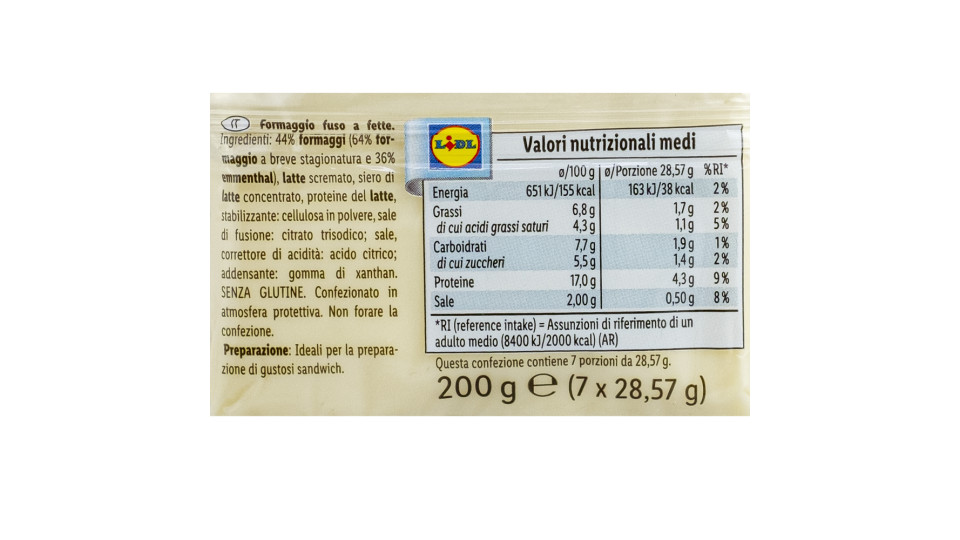 Fettine Light di Formaggio Fuso