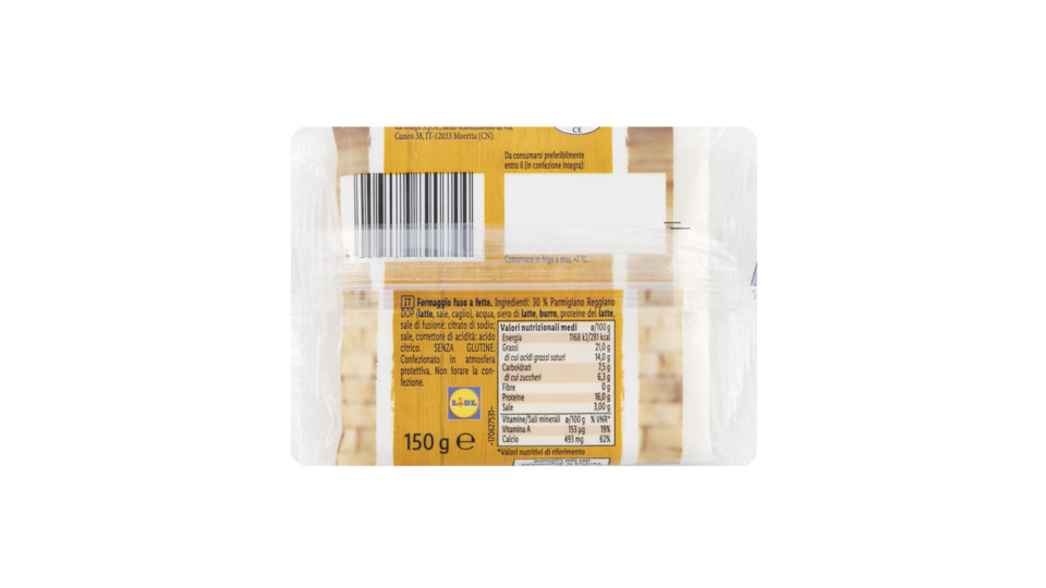 Fettine di Formaggio Fuso al Parmigiano Reggiano
