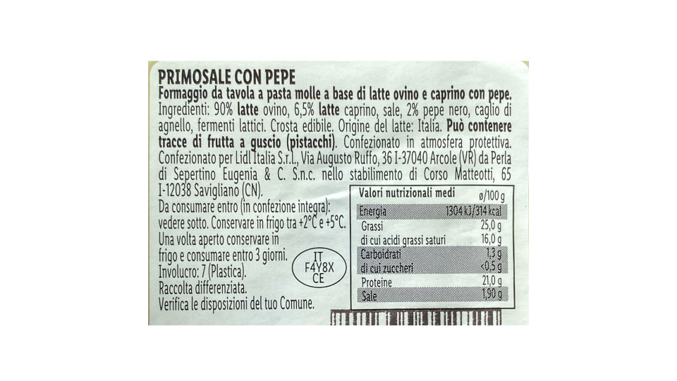 Primosale con Pepe