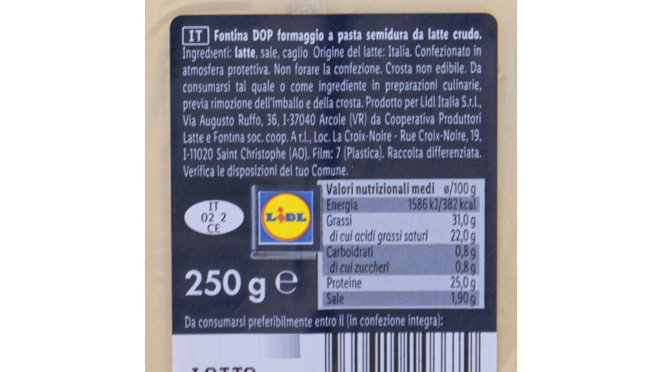 Fontina Valle d'Aosta Dop