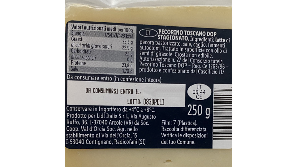 Pecorino Toscano Dop