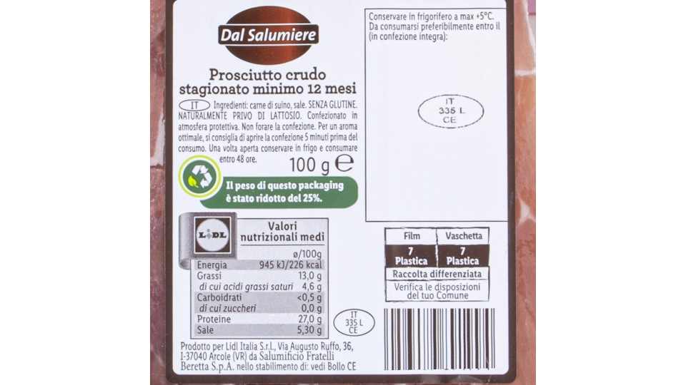 Prosciutto Crudo Stagionato 12 Mesi