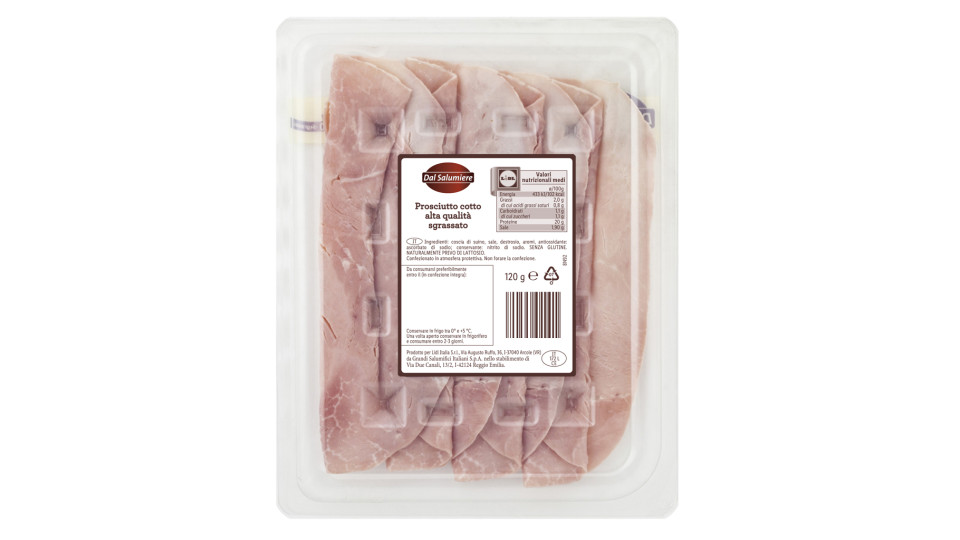 Prosciutto Cotto Max. 2% di Grassi