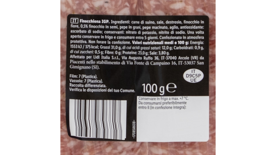Finocchiona Igp