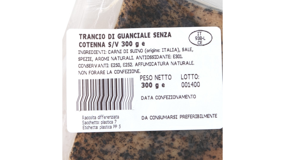 Guanciale Stagionato al Trancio