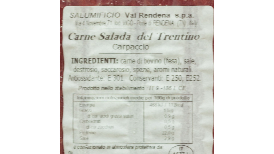 Carpaccio di Carne Salada