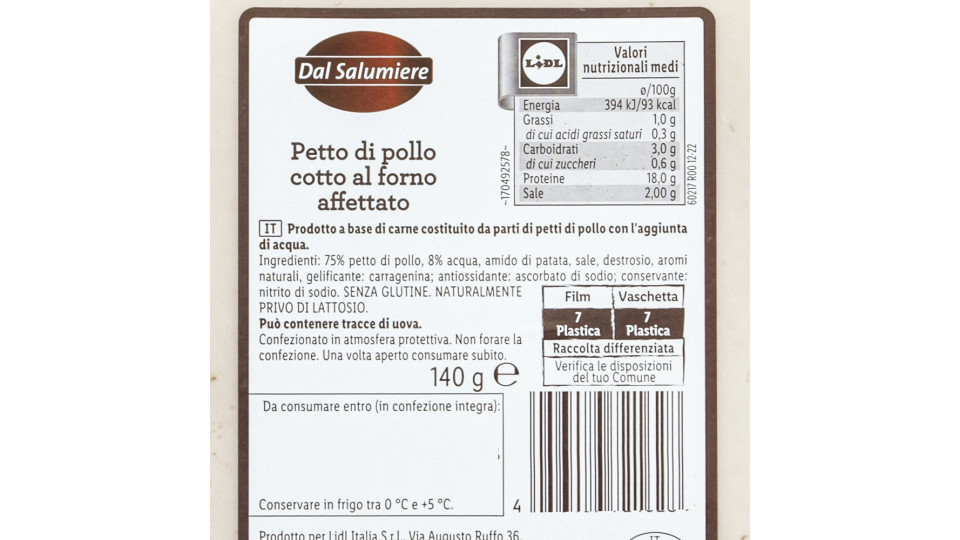 Petto di Pollo Cotto al Forno