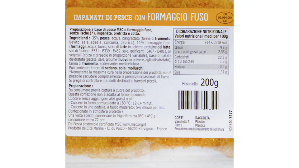 Pesce Impanato con Formaggio Fuso