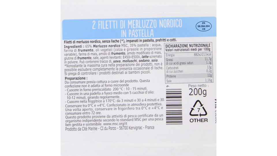 Filetti di Merluzzo Nordico in Pastella