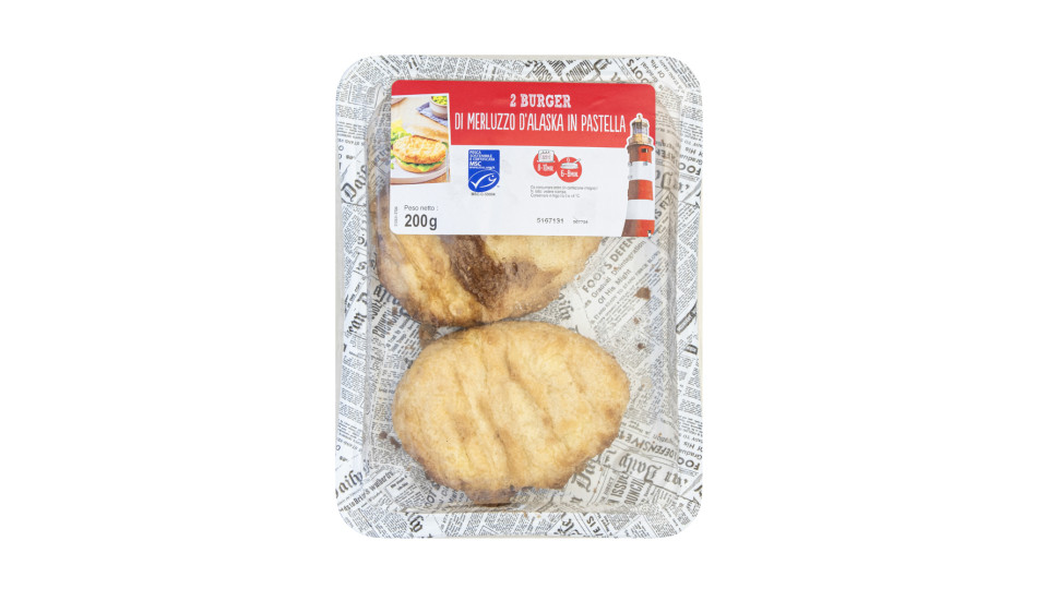 Burger di Merluzzo d'Alaska in Pastella