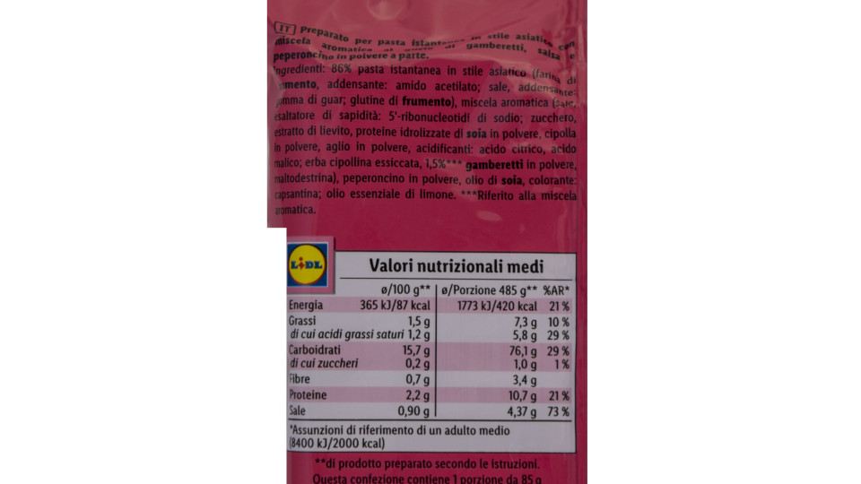 Noodles Istantanei Gamberetti